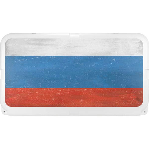Russian Flag Distressed YETI Tundra 65 Hard Cooler Skin